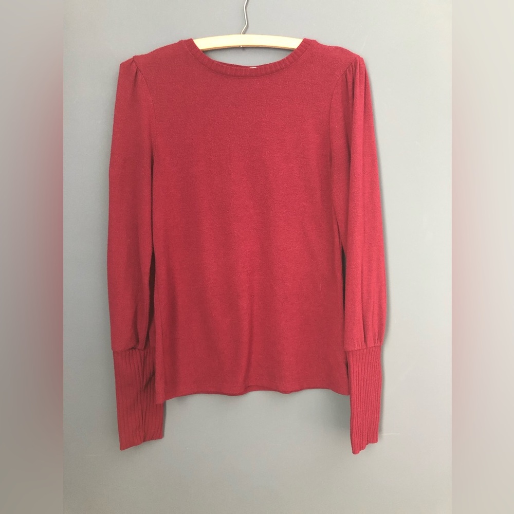 A New Day Puff Sleeve Burgundy Sweater. Size US Small
